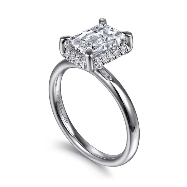 14K White Gold Emerald Cut Hidden Halo Diamond Engagement Ring Image 3 Koerbers Fine Jewelry Inc New Albany, IN