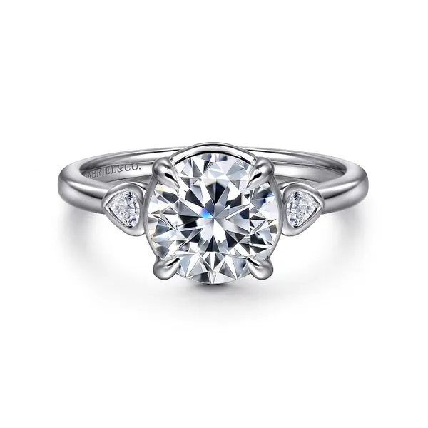 14K White Gold Round Three Stone Diamond Engagement Ring Koerbers Fine Jewelry Inc New Albany, IN