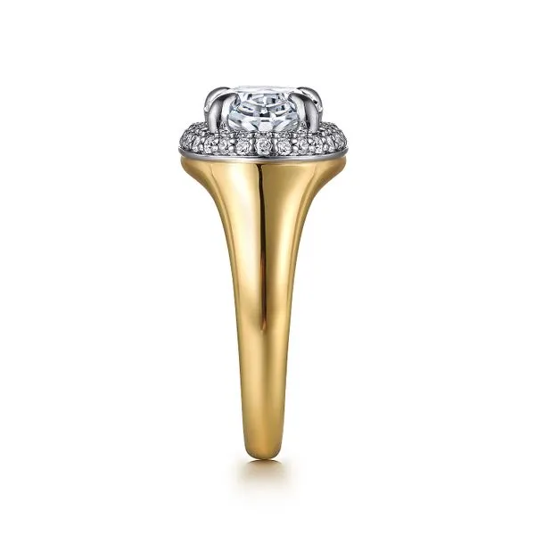 14K White and Yellow Gold Oval Double Halo Diamond Engagement Ring Image 4 Koerbers Fine Jewelry Inc New Albany, IN