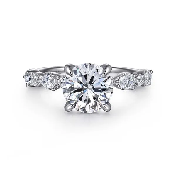 14K White Gold Round Diamond Engagement Ring Koerbers Fine Jewelry Inc New Albany, IN