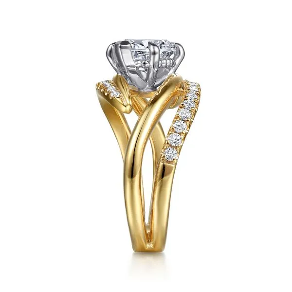 14K White and Yellow Gold Bypass Marquise Shape Diamond Engagement Ring Image 4 Koerbers Fine Jewelry Inc New Albany, IN