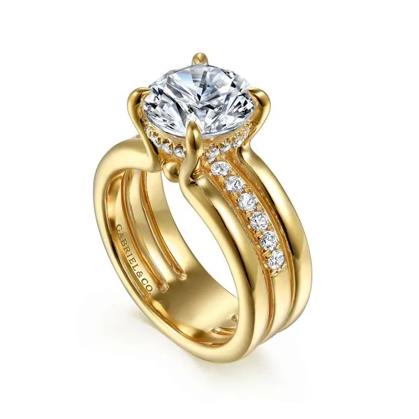 14K Yellow Gold Round Diamond Engagement Ring Image 3 Koerbers Fine Jewelry Inc New Albany, IN