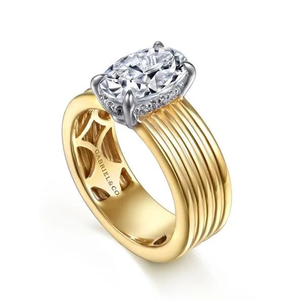 14K White and Yellow Gold Oval Diamond Engagement Ring Image 3 Koerbers Fine Jewelry Inc New Albany, IN