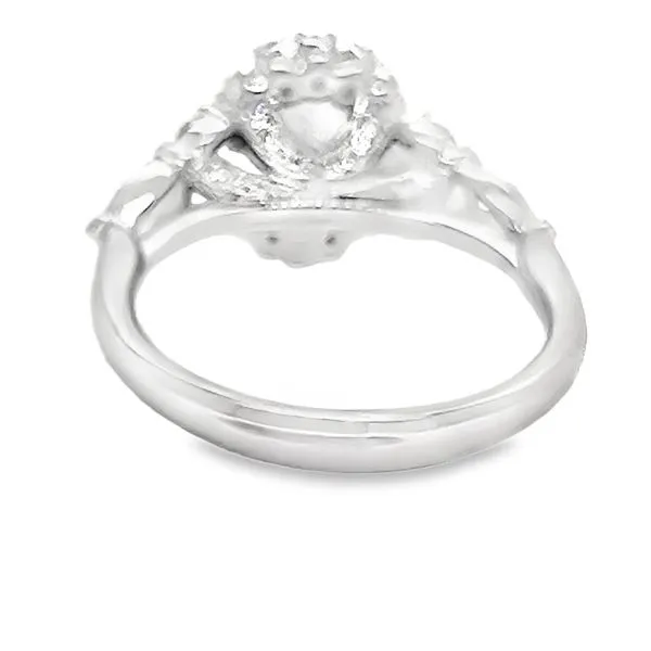 18K White Gold Oval Halo Engagement Ring Image 3 Koerbers Fine Jewelry Inc New Albany, IN