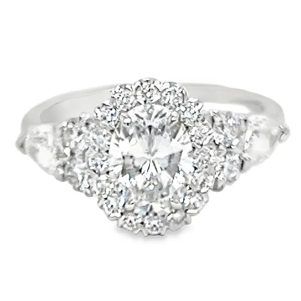 18K White Gold Oval Halo Engagement Ring Koerbers Fine Jewelry Inc New Albany, IN