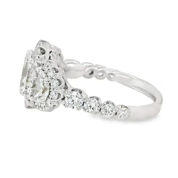 18K White Gold Oval Halo Engagement Ring Image 2 Koerbers Fine Jewelry Inc New Albany, IN