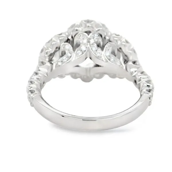 18K White Gold Oval Halo Engagement Ring Image 3 Koerbers Fine Jewelry Inc New Albany, IN