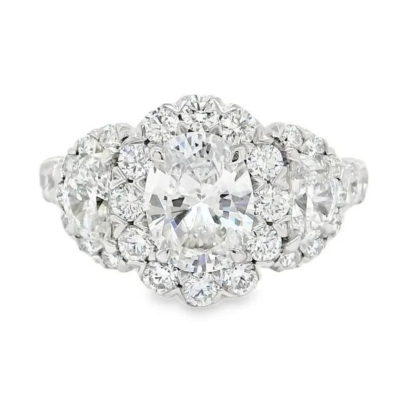 18K White Gold Oval Halo Engagement Ring Koerbers Fine Jewelry Inc New Albany, IN