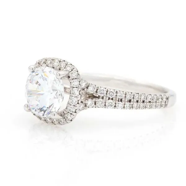 14K White Gold Halo Engagement Ring Koerbers Fine Jewelry Inc New Albany, IN