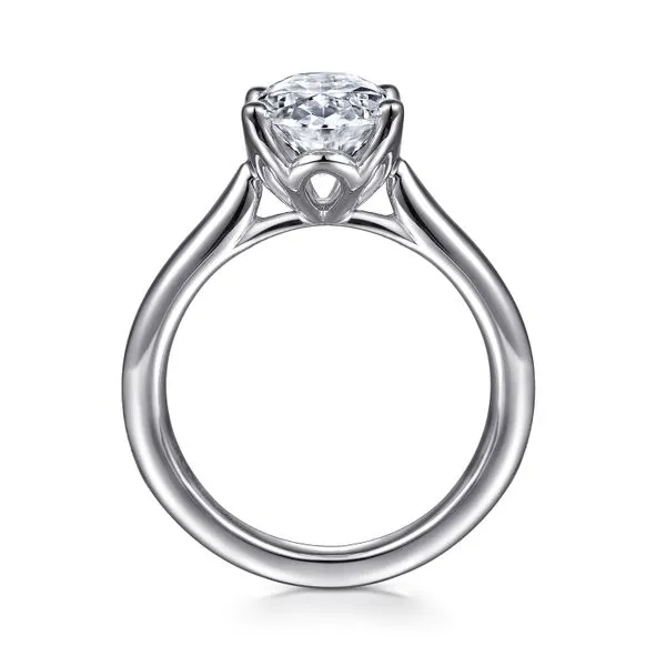 14K White Gold Oval Lotus Diamond Engagement Ring Image 2 Koerbers Fine Jewelry Inc New Albany, IN