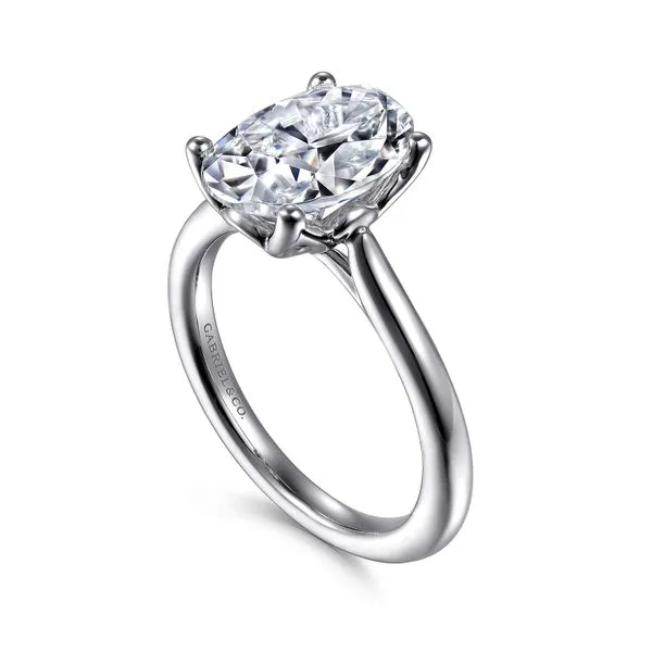 14K White Gold Oval Lotus Diamond Engagement Ring Image 3 Koerbers Fine Jewelry Inc New Albany, IN