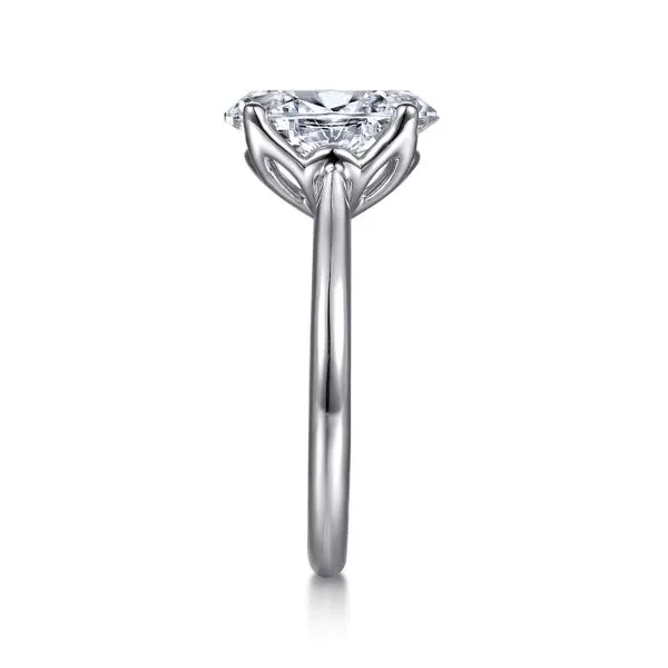 14K White Gold Oval Lotus Diamond Engagement Ring Image 4 Koerbers Fine Jewelry Inc New Albany, IN