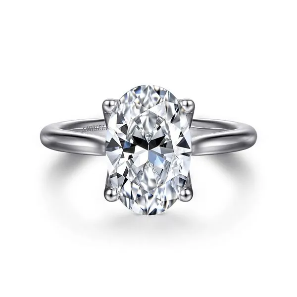 14K White Gold Oval Lotus Diamond Engagement Ring Koerbers Fine Jewelry Inc New Albany, IN