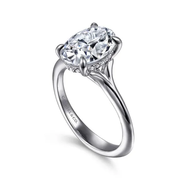 14K White Gold Hidden Halo Engagement Ring Image 3 Koerbers Fine Jewelry Inc New Albany, IN