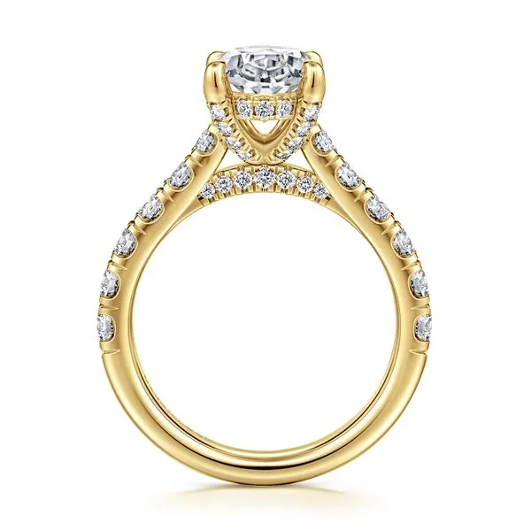 14K 2-Tone White and Yellow Gold Hidden Halo Oval Engagement Ring Image 2 Koerbers Fine Jewelry Inc New Albany, IN