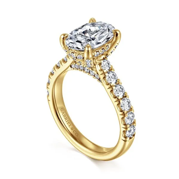 14K 2-Tone White and Yellow Gold Hidden Halo Oval Engagement Ring Image 3 Koerbers Fine Jewelry Inc New Albany, IN