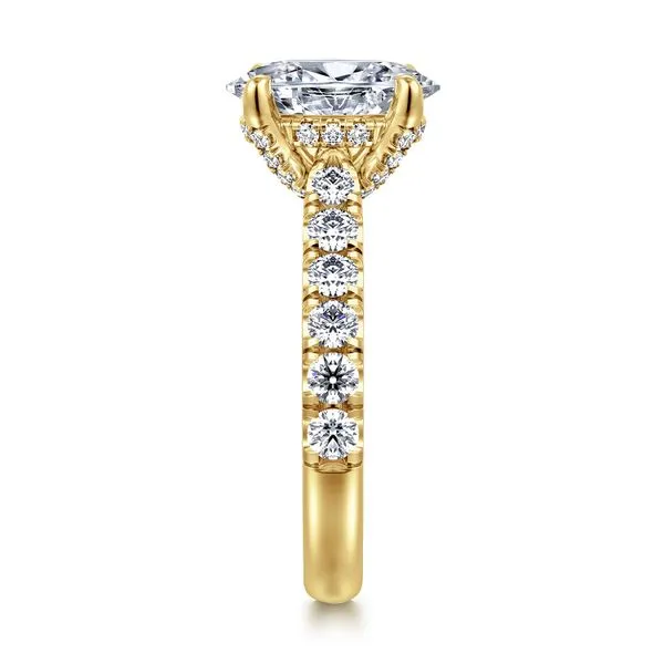 14K 2-Tone White and Yellow Gold Hidden Halo Oval Engagement Ring Image 4 Koerbers Fine Jewelry Inc New Albany, IN