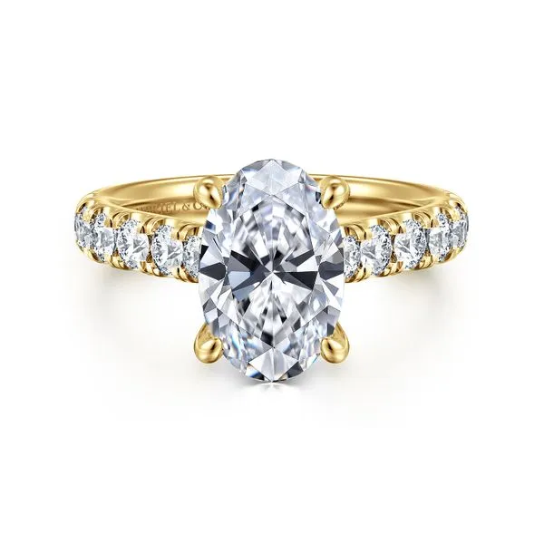 14K 2-Tone White and Yellow Gold Hidden Halo Oval Engagement Ring Koerbers Fine Jewelry Inc New Albany, IN