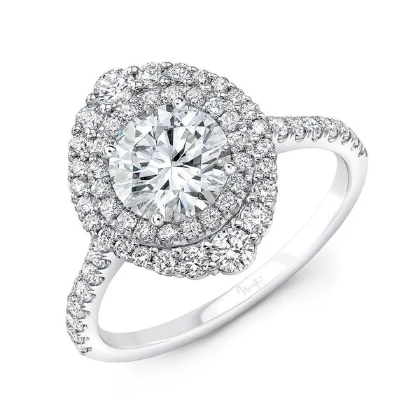 14K White Gold Double Halo Single Row Engagement Ring Koerbers Fine Jewelry Inc New Albany, IN