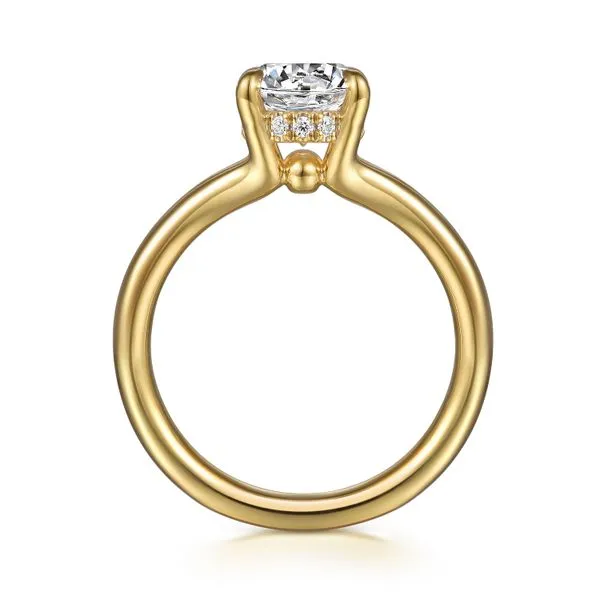 14K Yellow Gold Split Shank Hidden HaloDiamond Engagement Ring Image 2 Koerbers Fine Jewelry Inc New Albany, IN