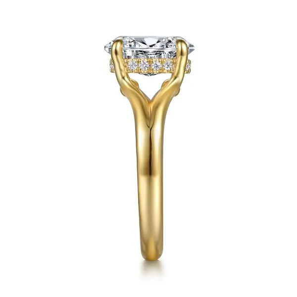 14K Yellow Gold Split Shank Hidden HaloDiamond Engagement Ring Image 4 Koerbers Fine Jewelry Inc New Albany, IN