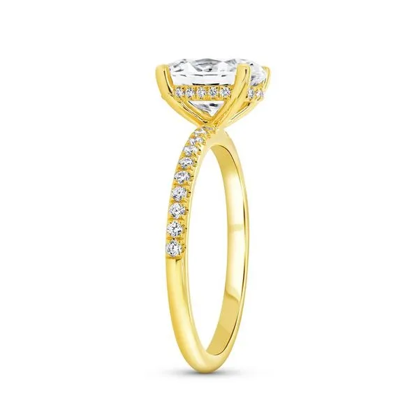 18K Yellow Gold Single Row  Hidden Halo Oval Engagement Ring Image 2 Koerbers Fine Jewelry Inc New Albany, IN