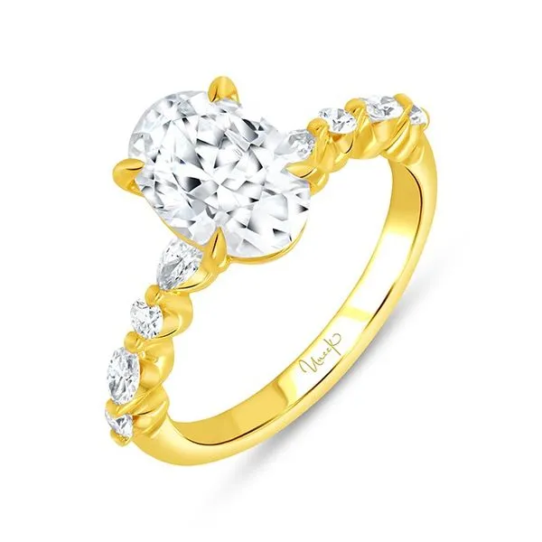 18K Yellow Gold Oval Timeless Straight Diamond Engagement Ring Koerbers Fine Jewelry Inc New Albany, IN