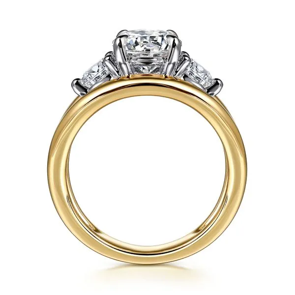 14K 2-Tone White and Yellow Gold Three Stone Engagement Ring Image 2 Koerbers Fine Jewelry Inc New Albany, IN