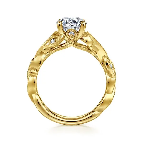 14K Yellow Gold Floral Diamond Engagement Ring Image 2 Koerbers Fine Jewelry Inc New Albany, IN