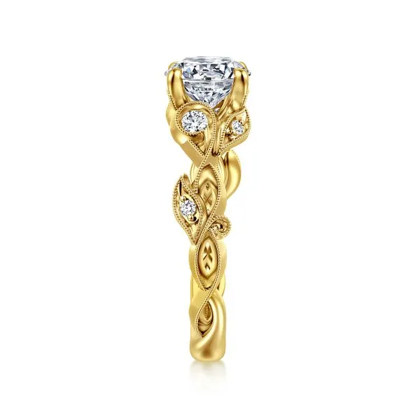 14K Yellow Gold Floral Diamond Engagement Ring Image 4 Koerbers Fine Jewelry Inc New Albany, IN