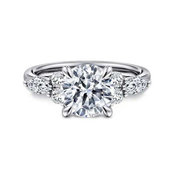 14K White Gold Side Stone Engagement Ring Koerbers Fine Jewelry Inc New Albany, IN