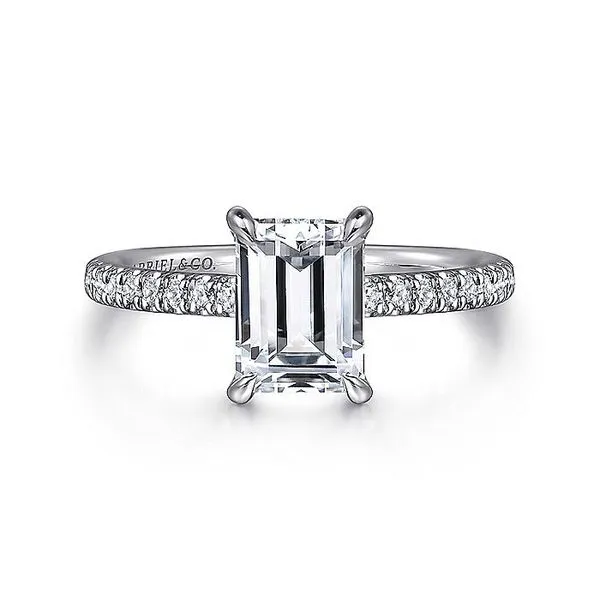 14K White Gold Single Row Emerald Engagement Ring Koerbers Fine Jewelry Inc New Albany, IN