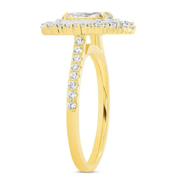 14K Yellow Gold Double Halo Emerald Cut Diamond Engagement Ring Image 2 Koerbers Fine Jewelry Inc New Albany, IN