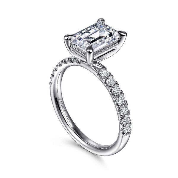 14K White Gold Emerald Cut Diamond Engagement Ring Image 3 Koerbers Fine Jewelry Inc New Albany, IN
