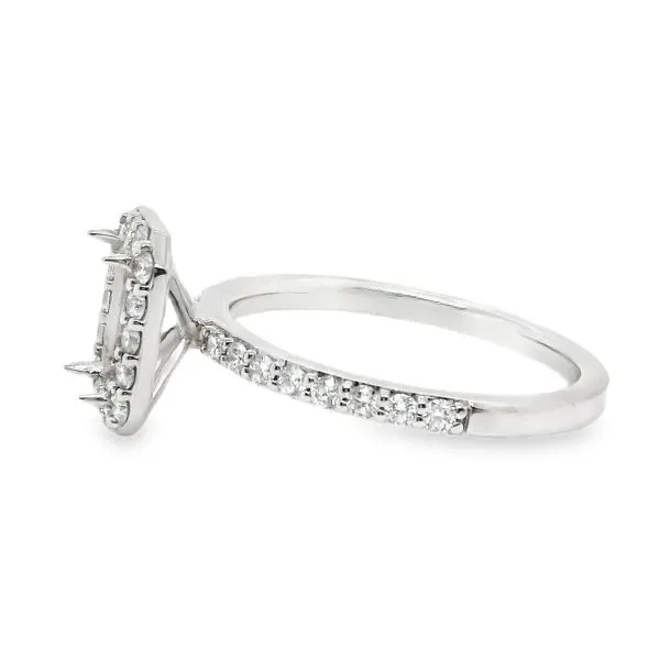 18K White Gold Halo Single Row Engagement Ring Image 2 Koerbers Fine Jewelry Inc New Albany, IN