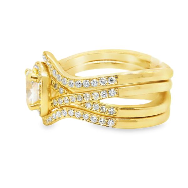 14K Halo Crossover Diamond Engagement Ring Image 2 Koerbers Fine Jewelry Inc New Albany, IN