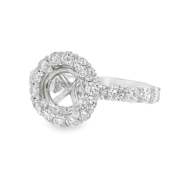 Platinum Halo Single Row Engagement Ring Koerbers Fine Jewelry Inc New Albany, IN