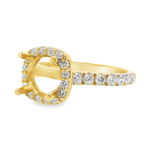 14K Yellow Gold Halo Single Row Engagement Ring Koerbers Fine Jewelry Inc New Albany, IN