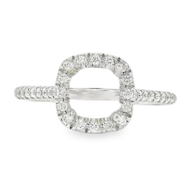 14K White Gold Halo Single Row Engagement Ring Koerbers Fine Jewelry Inc New Albany, IN