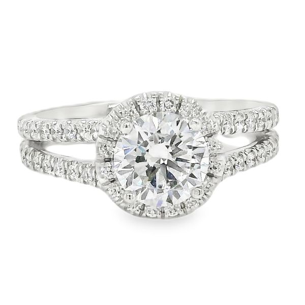 14K White Gold Halo Double Row Engagement Ring Koerbers Fine Jewelry Inc New Albany, IN