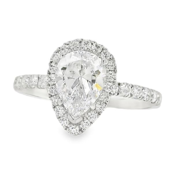 18K White Gold Halo Single Row Engagement Ring Koerbers Fine Jewelry Inc New Albany, IN