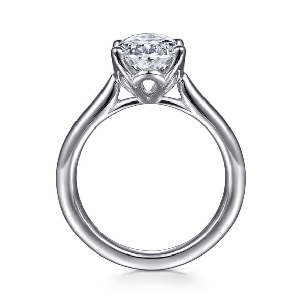 14K White Gold Oval Lotus Diamond Engagement Ring Image 2 Koerbers Fine Jewelry Inc New Albany, IN