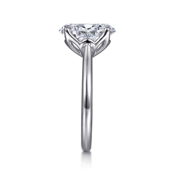 14K White Gold Oval Lotus Diamond Engagement Ring Image 4 Koerbers Fine Jewelry Inc New Albany, IN