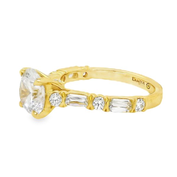 18K Yellow Gold Side Stone Engagement Ring Image 2 Koerbers Fine Jewelry Inc New Albany, IN
