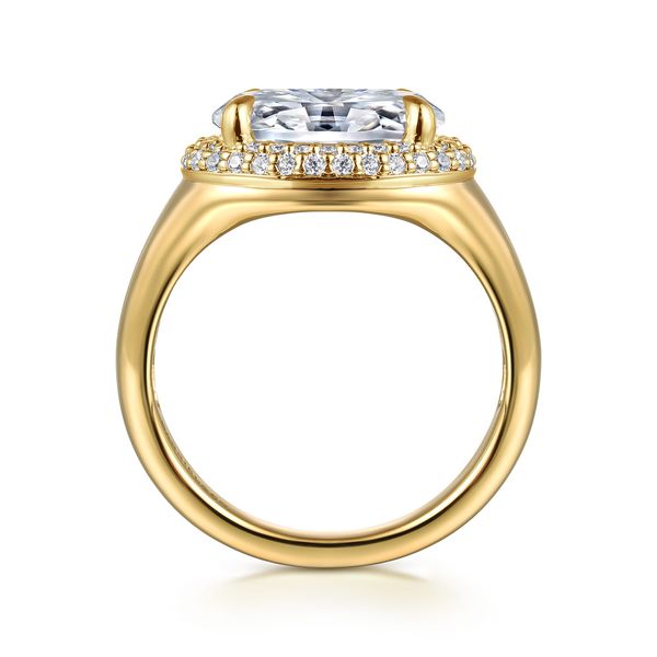 14K Yellow Gold Oval Double Halo Diamond Engagement Ring Image 2 Koerbers Fine Jewelry Inc New Albany, IN