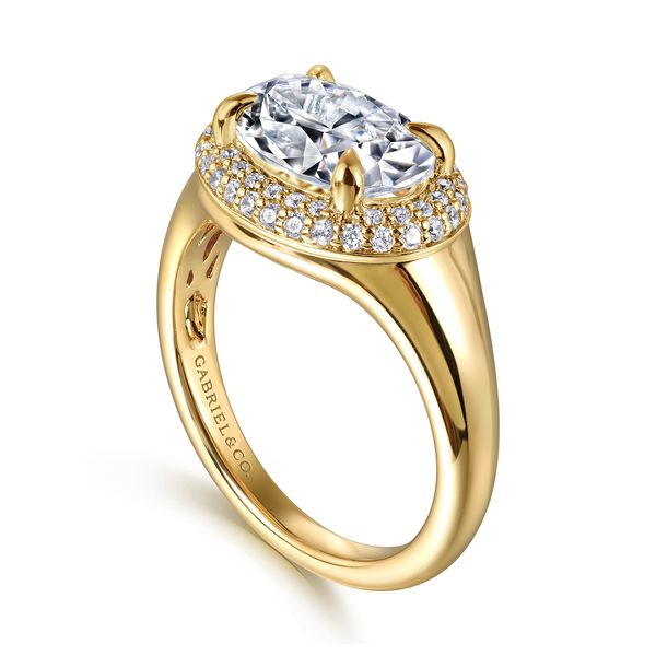 14K Yellow Gold Oval Double Halo Diamond Engagement Ring Image 3 Koerbers Fine Jewelry Inc New Albany, IN