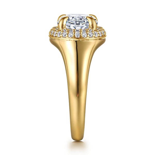 14K Yellow Gold Oval Double Halo Diamond Engagement Ring Image 4 Koerbers Fine Jewelry Inc New Albany, IN