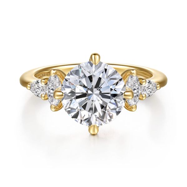 14K Yellow Gold Compass Prong Round Diamond Engagement Ring Koerbers Fine Jewelry Inc New Albany, IN