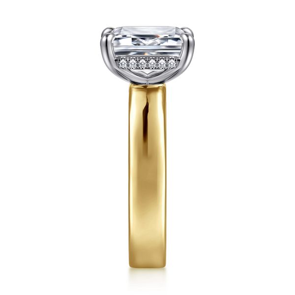 14K White-Yellow Gold Emerald Cut Solitaire Diamond Engagement Ring Image 4 Koerbers Fine Jewelry Inc New Albany, IN