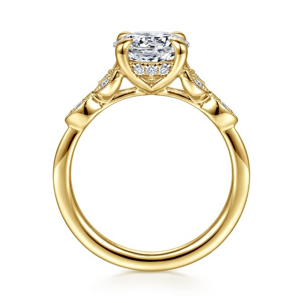 14K Yellow Gold Round Vintage Inspired Diamond Engagement Ring Image 2 Koerbers Fine Jewelry Inc New Albany, IN